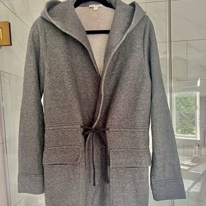 James Perse Gray Hooded Jacket in Fleece